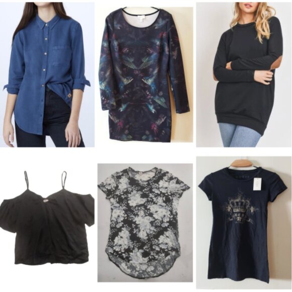 Womens sz M Lot 10Tree Silver Icing Aritzia Wilfred Guess Sweatshirt Top Dress + - Picture 1 of 12